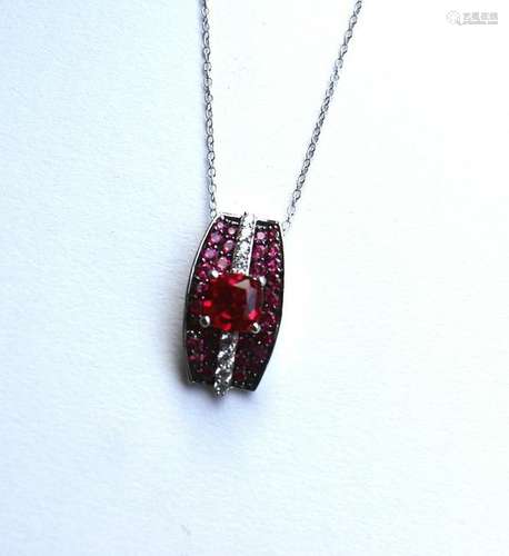 Creation Dia/Ruby Pendant 3.75Ct 18kW/g Overlay