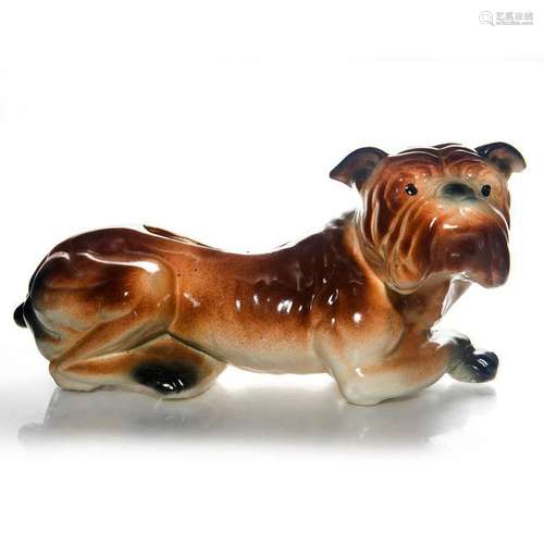 LARGE CERAMIC PLANTER, BULLDOG