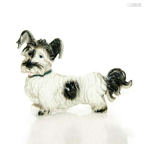 SMALL CERAMIC STANDING HAIRY DOG PLANTER