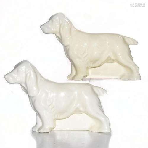 2 ENGLISH SPRINGER SPANIEL BLANC DE CHINE PLANTERS