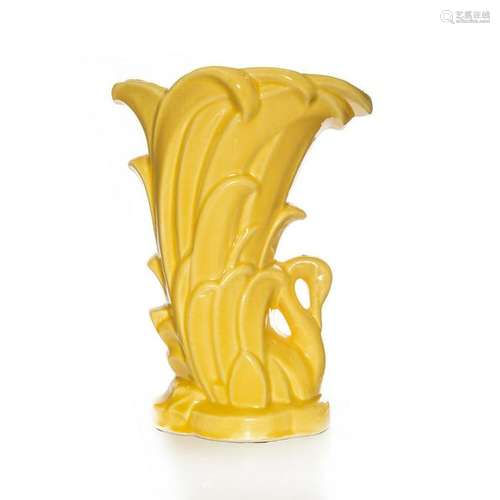 BANANA GLOSS MCCOY POTTERY SWAN VASE