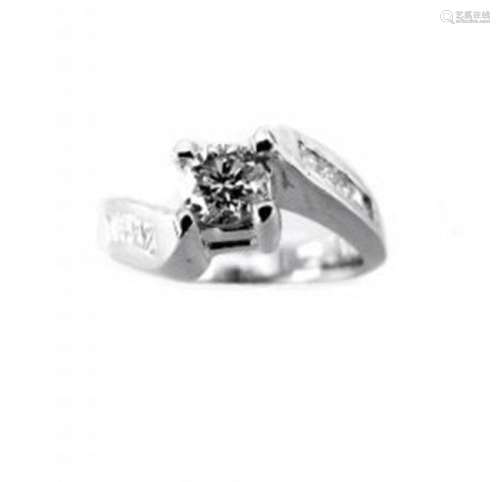 Engagement Ring Diamond: 1.43 Carat 14K White Gold