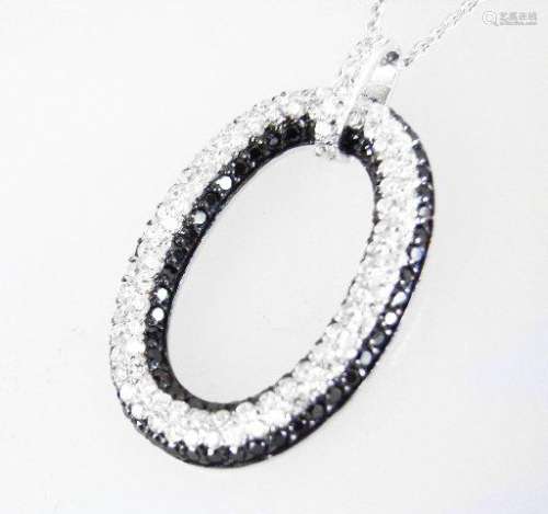 Creation Diamond W/B 1.00 CT Necklace 18k Y/G Overlay