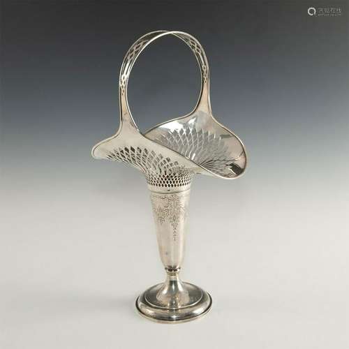 TALL HANDLED GORHAM STERLING FLOWER BASKET