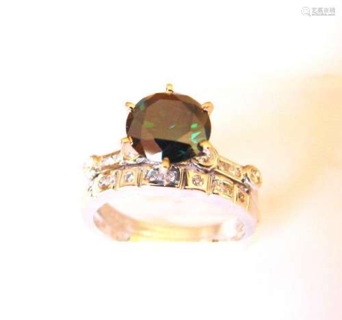 Natural Diamond Moissanite Wedding Ring 2.12Ct 18k W/g