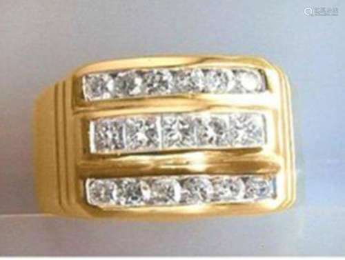 Man's Diamond Ring 1.25 Carat 14k Y/g Size 9