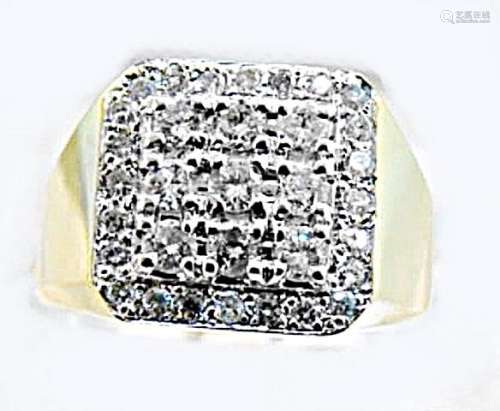 Man's Diamond Ring 1.70Ct  14k Yellow Gold