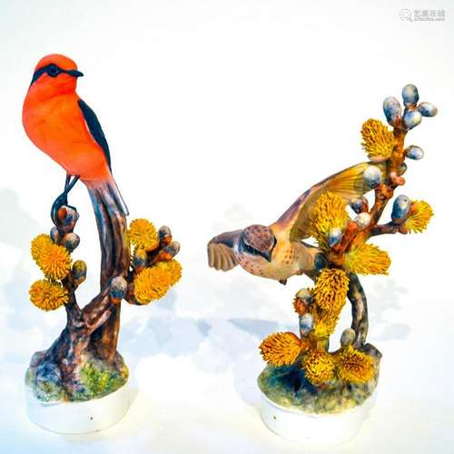 ROYAL WORCESTER DOROTHY DOUGHTY VERMILLION FLYCATCHERS