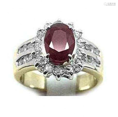 Anniversary Ruby Diamond Ring 3.88Ct 14k Y/g