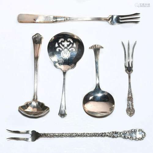 6 PIECES, STERLING SILVER FLATWARE