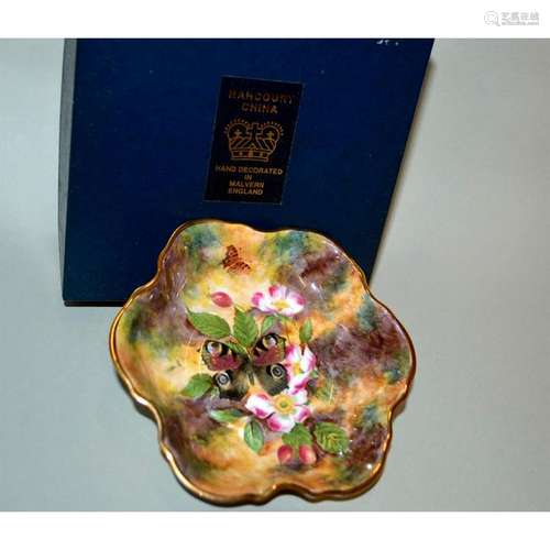 HARCOURT CHINA COVERED BUTTERFLY BON BON DISH