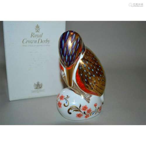 ROYAL CROWN DERBY KINGFISHER PAPERWEIGHT