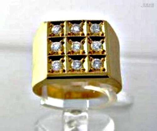 Men's Diamond Ring .93 Carat 14k Yellow Gold