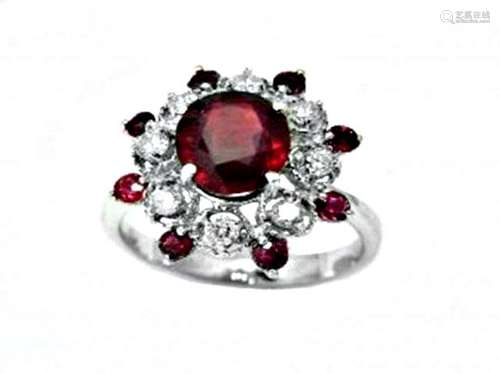 Annivery Diamond Ruby Ring 7.12Ct 14k W/g