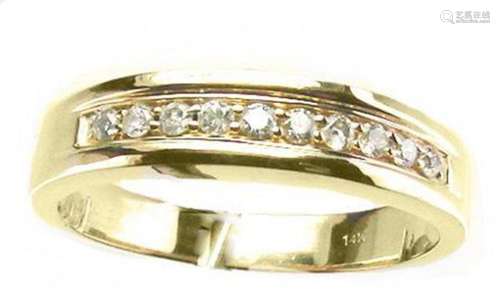 Man's Band Diamond Ring: .40 Carat 14k Y/g