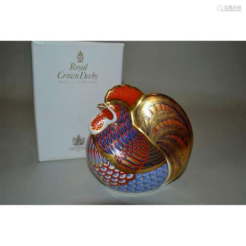 ROYAL CROWN DERBY COCKEREL PAPERWEIGHT