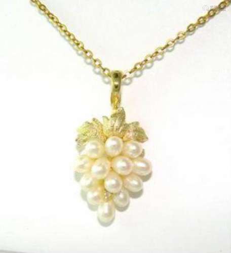 Culture Pearl Pendant 3-4mm (AA) 14k Yellow Gold