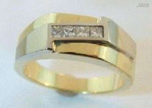 Man's Diamond Ring .40Ct 14k Yellow Gold