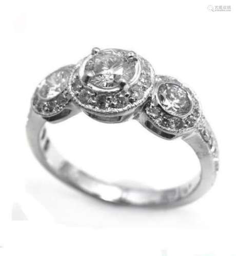 Engagement Ring 1.49 Carat 14k White Gold