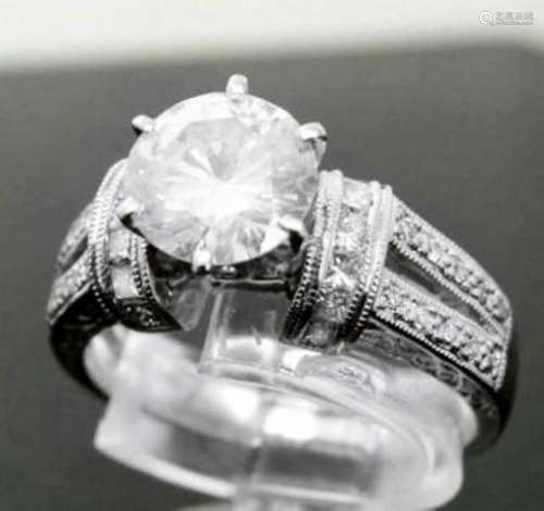 Anniversary Diamond Ring 2.12Ct 14k White Gold
