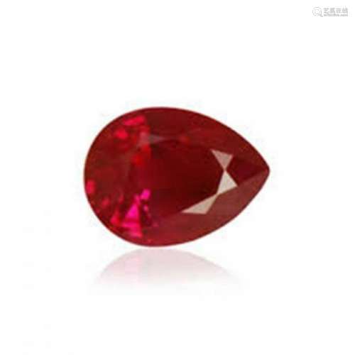 Natural Ruby Pear Facet 2.83Ct 9.1x7.2x5.4mm