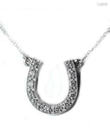 hores Shoe Diamond Necklace Setting in 14k W/g
