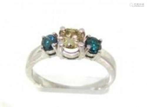 Anniversary Multi Color Diamond Ring .79 Ct14k W/g