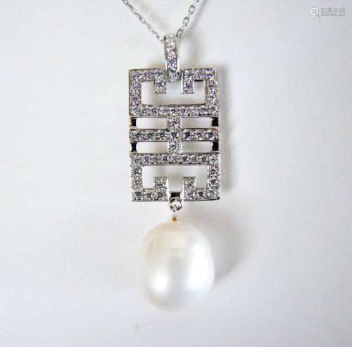 Natural Culture Pearl Creation Diamond 1.71Ct 18k W/g