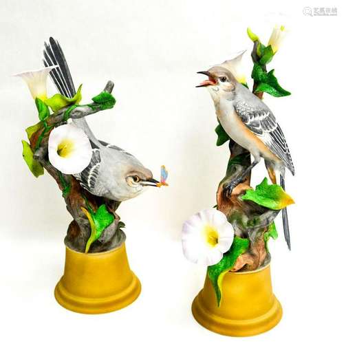 BOEHM PORCELAIN MOCKINGBIRDS, PAIR