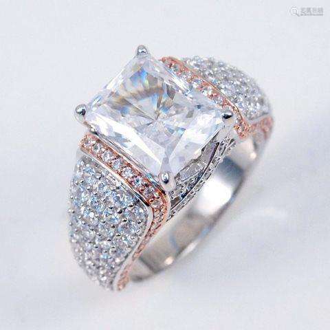 Creation Diamond Ring 5.50Carat 18k W-R/g Over