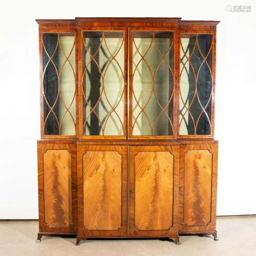 MONUMENTAL EARLY TWO-TIER CHINA CABINET