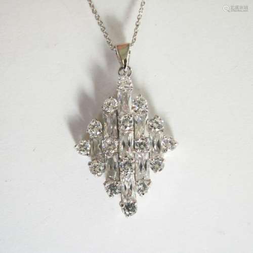 Creation Diamond Pendant 2.15Ct 18k W/g Overlay