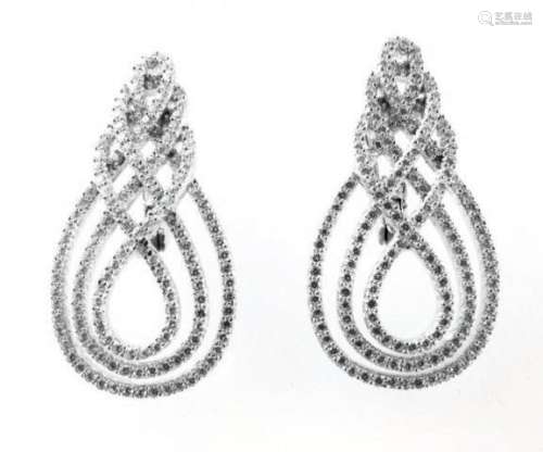 Creation Diamond Earrings 3.30Ct18k W/g Overla