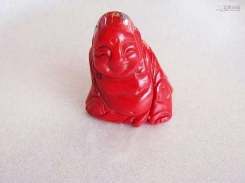 Loose Natural Coral Carved Carved Buddha 126.00 Ct