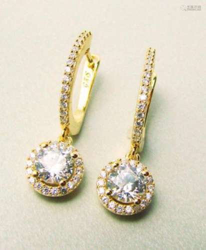 Creation  Dia: Dangle Earring 2.45Ct 18kY/g Over