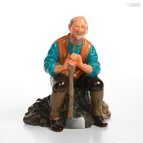 ROYAL DOULTON PROTOTYPE FIGURINE, SEATED WOODSMAN