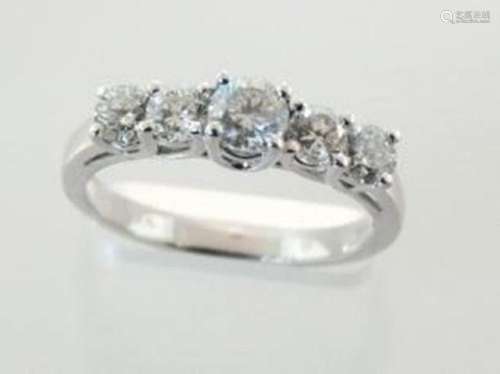 Anniversary  Diamond  Ring 1. 12Ct 14k White Gold