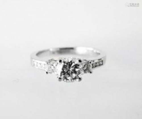 Wedding Diamond Ring 1.01Ct 18k W/g EGL Cert