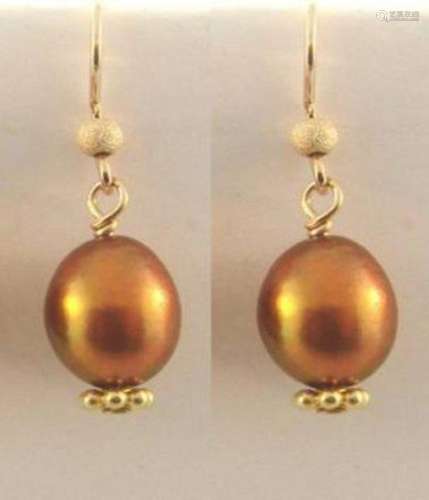 Golden Pearl Dangle Earring 14k Gold Filled