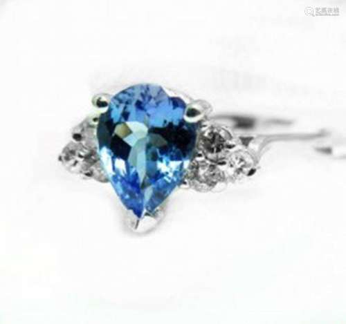 Natural Tanzanite & Diamond Ring 1.73Ct 14k W/g