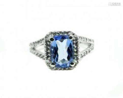 Natural Tanzanite & Diamond Ring 1.73Ct 14k W/g