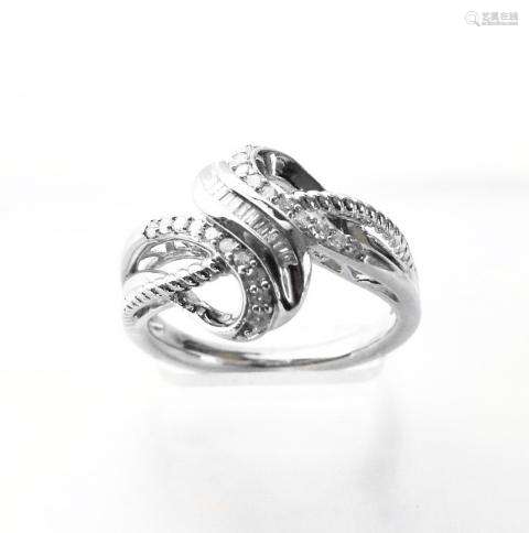 Vintage Diamond Ring .53CT 18k W/g Overlay