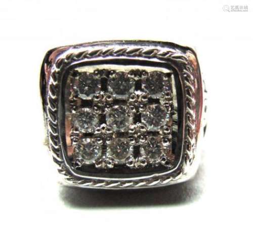 Antique Men Diamond Ring 1.08Ct 14k W/g SZ 9