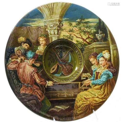 DOULTON LAMBETH VICTORIAN CHARGER PLATE, MUSICIANS