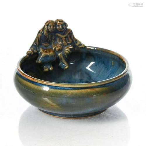 ROYAL DOULTON ART DECO BULB BOWL WITH CHILDREN