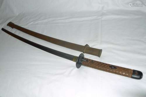 WWII Japanese Officers Wood handle Late War Sword
