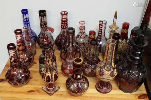 Group of Mid-East Taste Bohemian Glass Vases