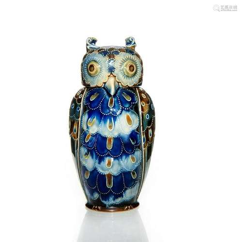 DOULTON LAMBETH MARK MARSHALL LIDDED OWL JAR