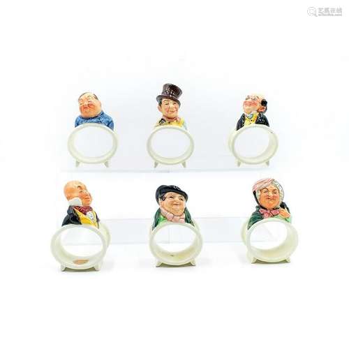 6 ROYAL DOULTON DICKENS CHARACTERS NAPKIN RINGS