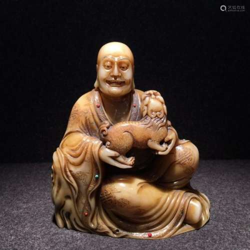 Chinese Soapstone Carved Luohan,